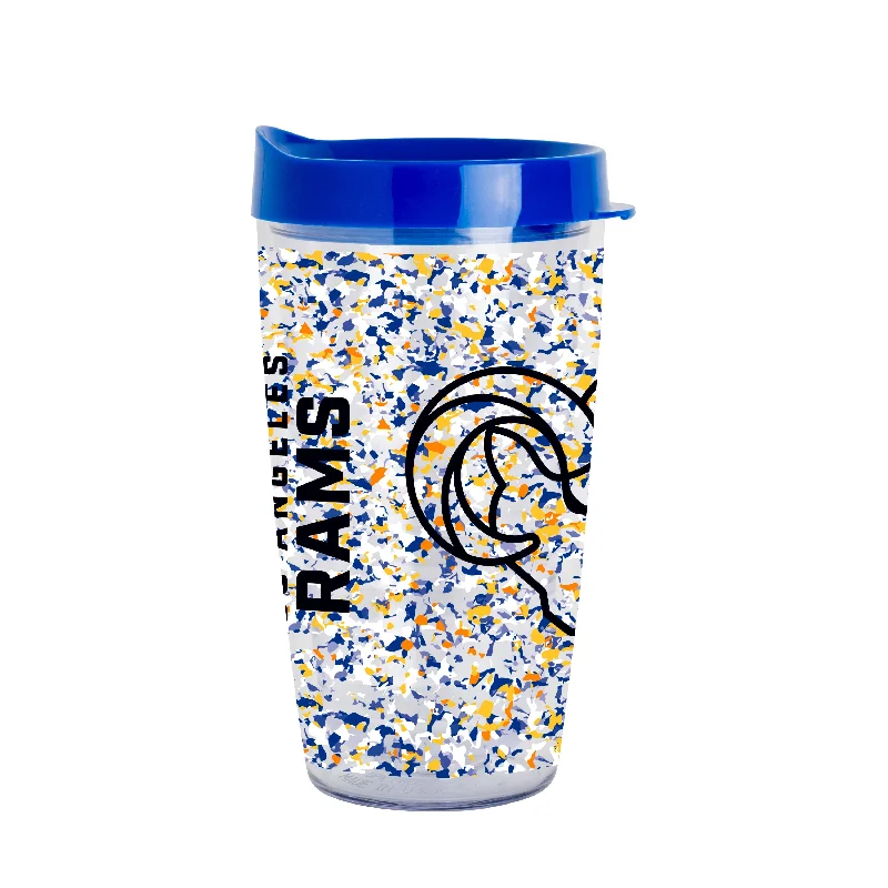 Team Mugs For Fundraising-LA Rams 16oz Terrazzo Dbl Wall Clear Tumbler