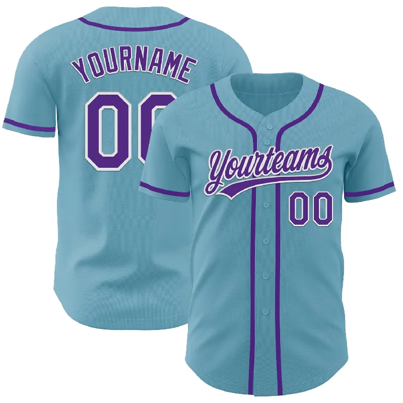 Custom Number Baseball Jerseys-Custom Shadow Blue Purple-White Authentic Baseball Jersey