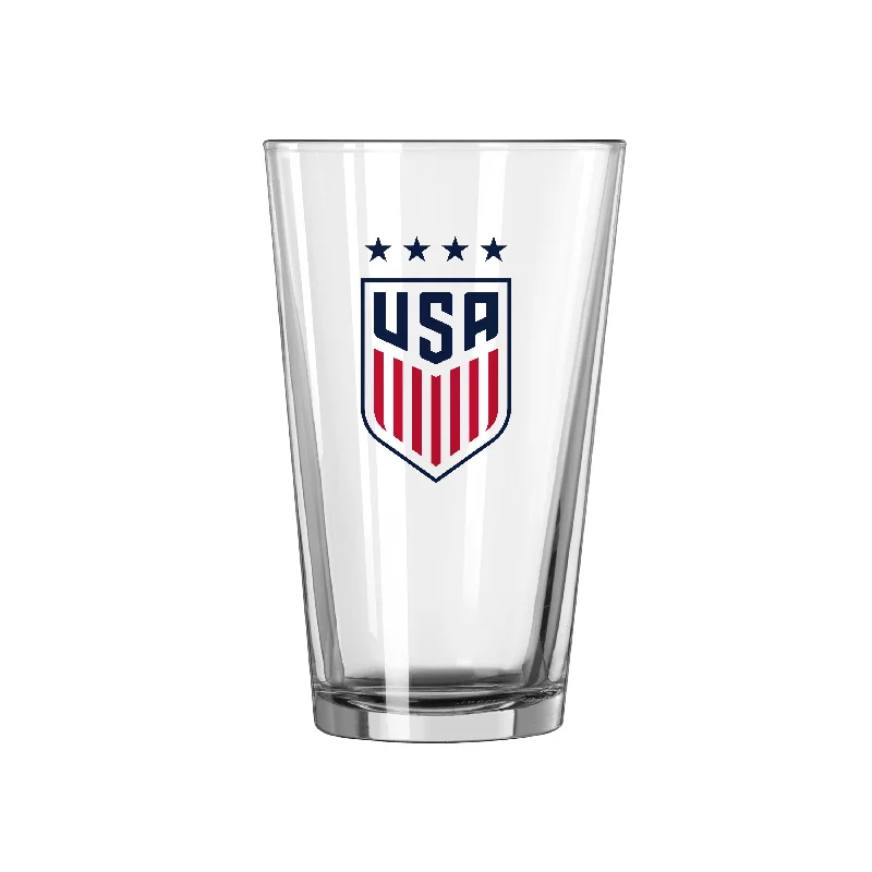 Eco-Friendly Team Mugs-US Womens Soccer Crest Logo 16oz Pint Glass