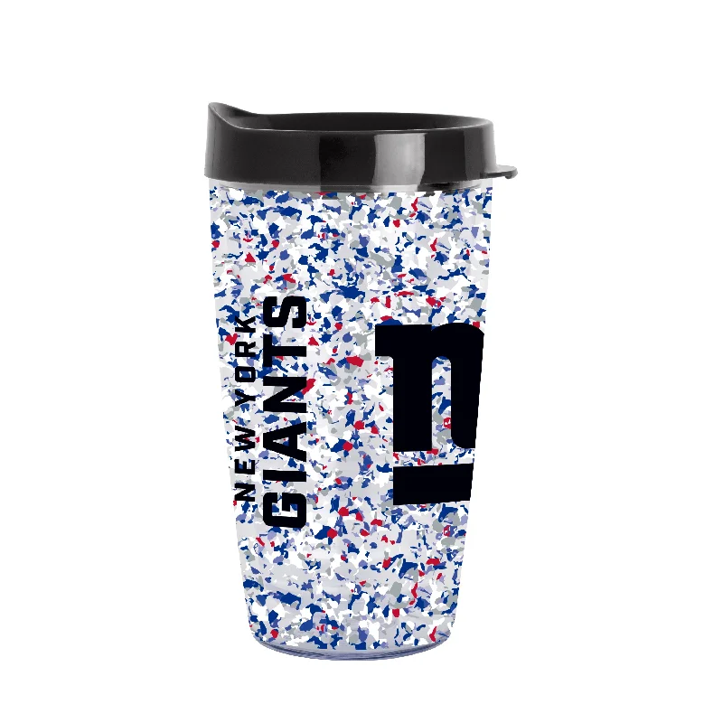 Team Mugs For Large Groups-New York Giants 16oz Terrazzo Dbl Wall Clear Tumbler