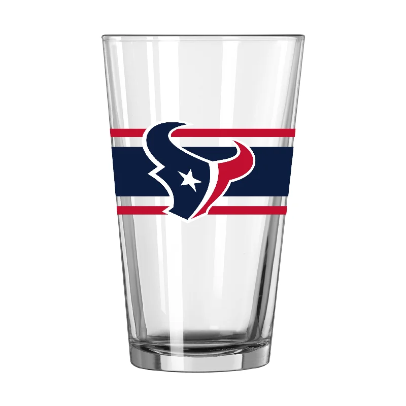 Fun Team Mugs For Groups-Houston Texans 16oz Stripe Pint Glass