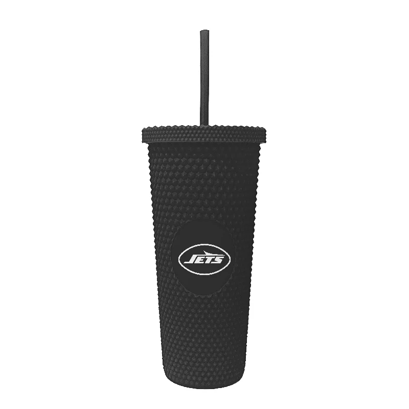 Printed Team Mugs-New York Jets 24oz Studded Tumbler