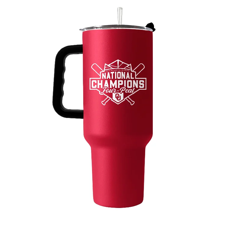 Custom Team Mugs For Large Groups-Oklahoma 40oz 2024 NCAA Softball Champions PC Tumbler