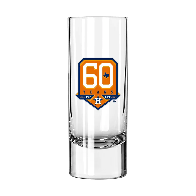 Personalized Mugs For Team Fundraisers-Houston Astros 2.5oz 60th Anniversary Glass Shooter