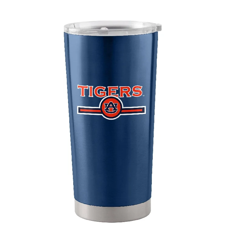 Team Mugs For Group Celebrations-Auburn 20oz Letterman Stainless Tumbler