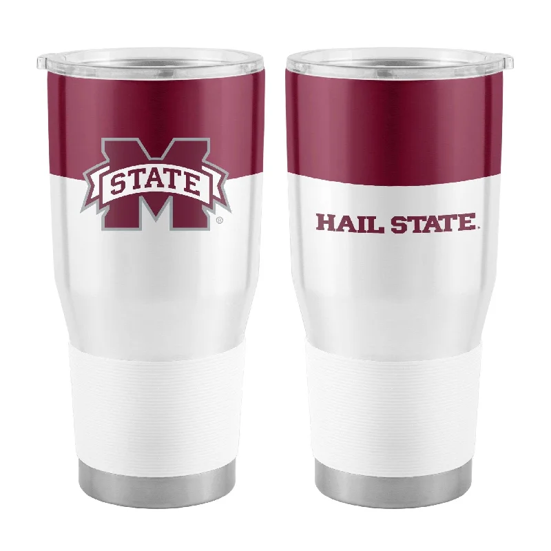 Team Mugs With Slogans-Mississippi State 30oz Colorblock Stainless Steel Tumbler