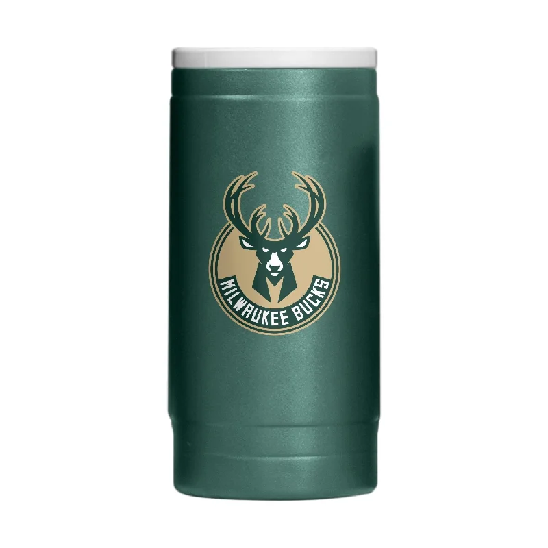 Customizable Mugs For Team Fundraisers-Milwaukee Bucks 12oz Flipside Powder Coat Slim Can Coolie