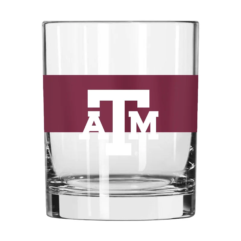 Team Mugs With Logos For Fundraisers-Texas A&M 14oz Colorblock Rocks Glass