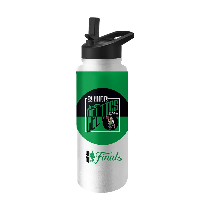 Team Mugs With Text And Logo-Boston Celtics 34oz 2024 NBA Finals Champions Quencher Bottle