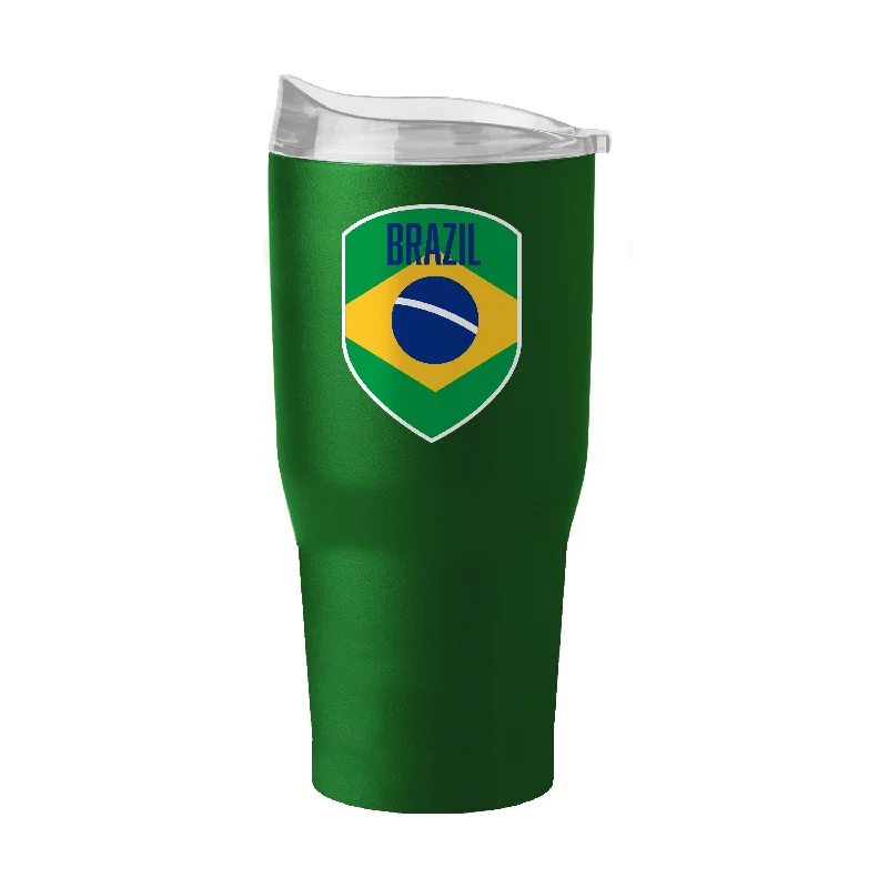 Team Mugs With Pictures And Names-Brazil 30oz Gameday Powder Coat Tumbler