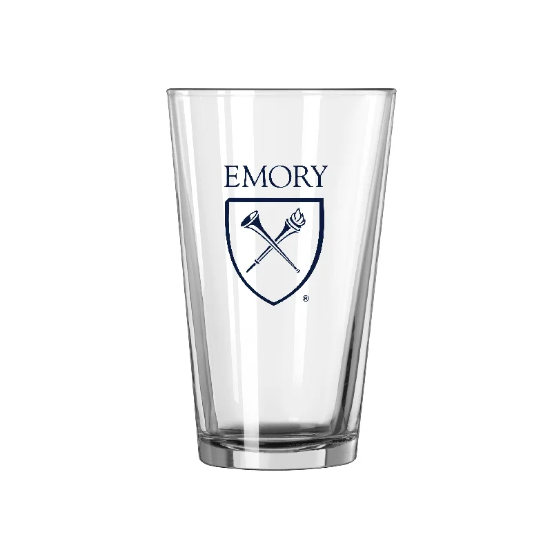 Custom Team Mugs With Exclusive Designs-Emory University 16oz Gameday Pint Glass