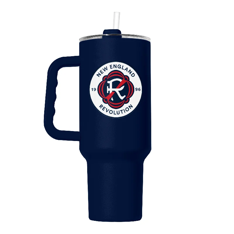 Custom Team Mugs For Club Events-New England Revolution 40oz Flipside Powder Coat Tumbler