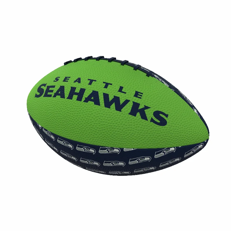 Affordable Rugby Balls For Teams-Seattle Seahawks Repeating Mini-Size Rubber Football