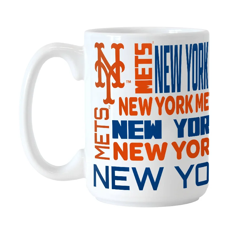 Customizable Sports Team Mugs-New York Mets 15oz Spirit Sublimated Mug