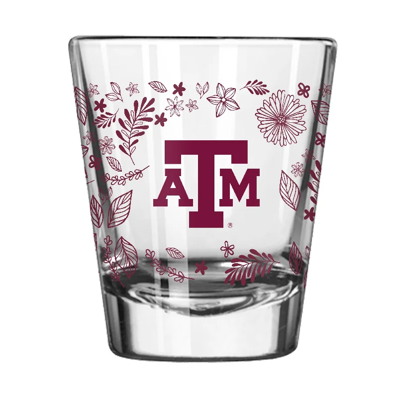 Custom Team Mugs For School Spirit-Texas A&M 2oz Botanical Shot Glass