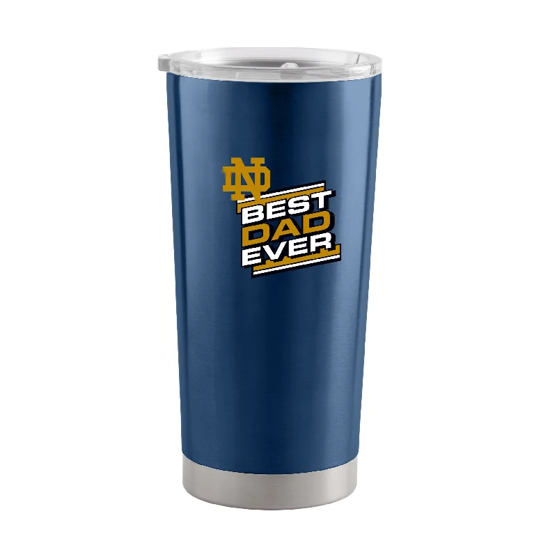 Personalized Team Mugs For Gift Shops-Notre Dame 20oz Best Dad Ever Double Wall Stainless Tumbler