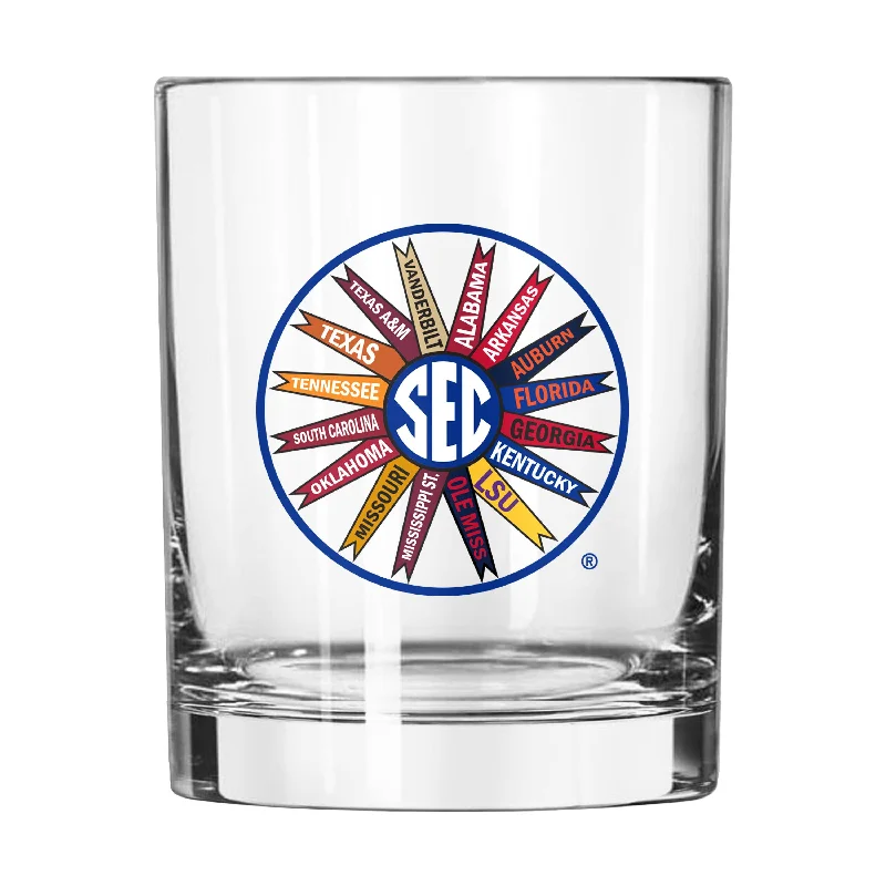 Personalized Team Mugs For Friends-Southeastern Conference (SEC) 14oz Gameday Rocks Glass