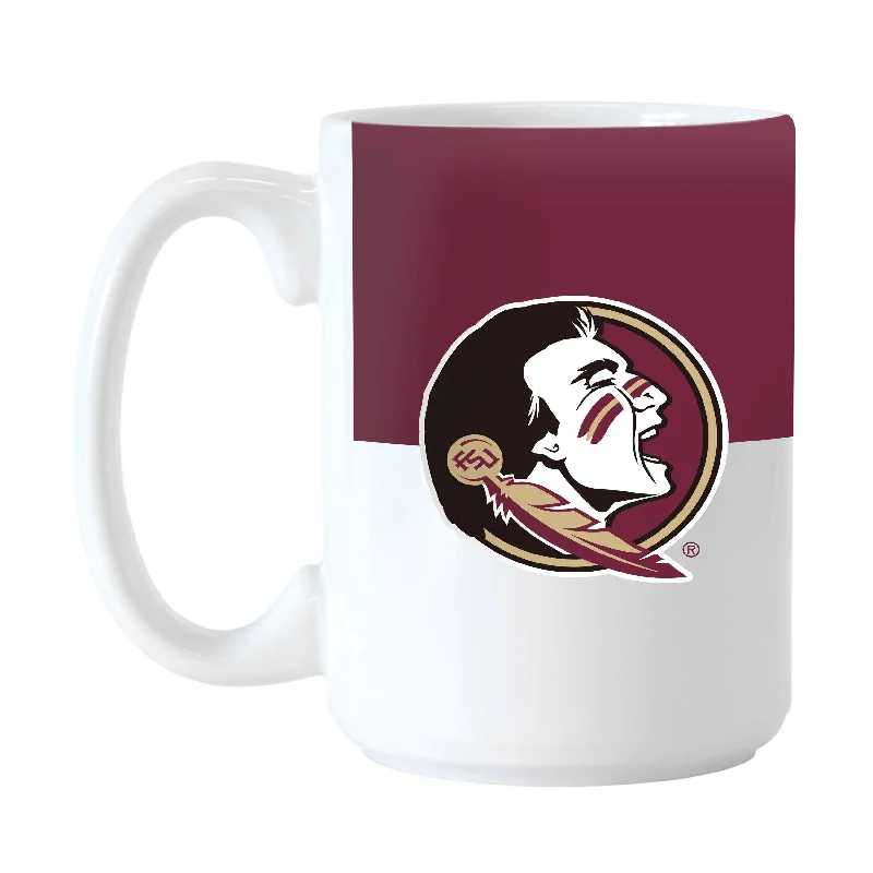 Fun Custom Mugs For Teams-Florida State 15oz Colorblock Sublimated Mug