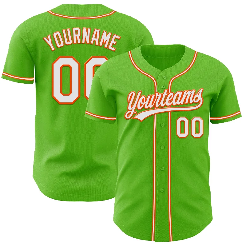 Baseball Jerseys With Player Names For Kids-Custom Aurora Green White-Orange Authentic Baseball Jersey