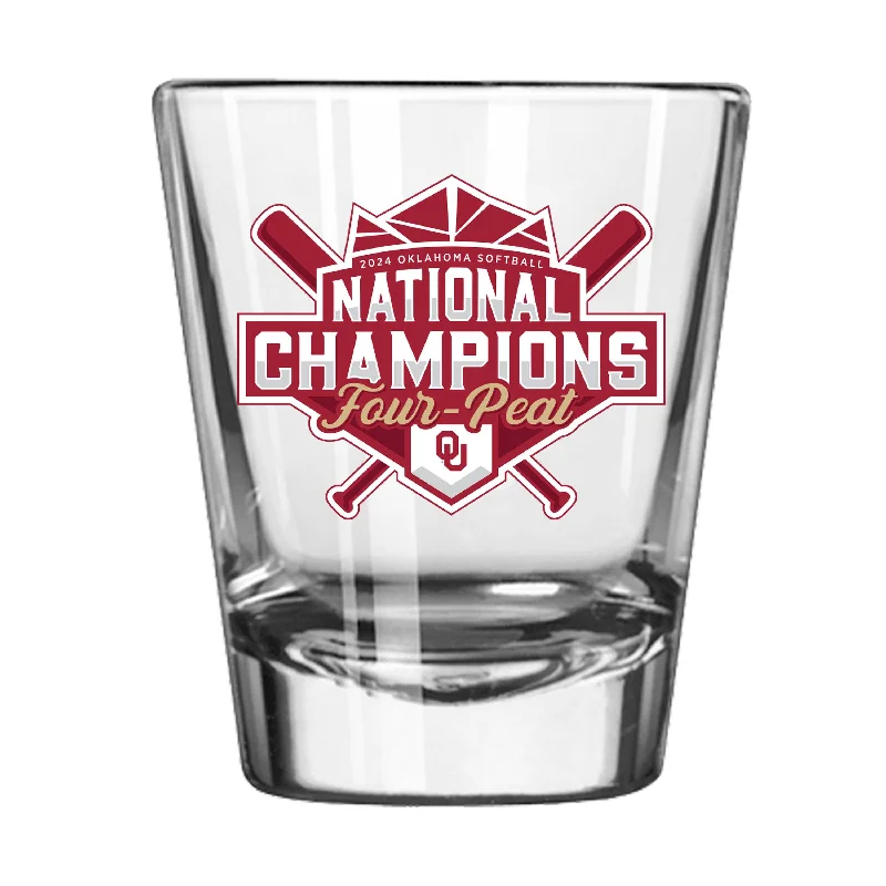 Team Mugs With Fun Designs-Oklahoma 2oz 2024 NCAA Softball Champions Shot Glass