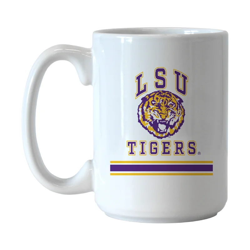 Personalized Team Mugs With Sports Emblems-LSU Vault 15oz Archway Sublimated Mug