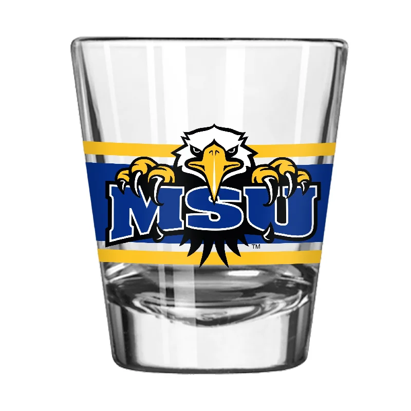 Unique Custom Team Mugs-Morehead State 2oz Stripe Shot Glass