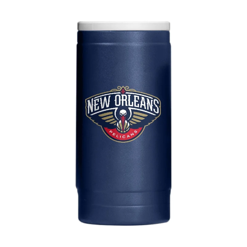 Personalized Team Mugs With Player Names-New Orleans Pelicans 12oz Flipside Powder Coat Slim Can Coolie