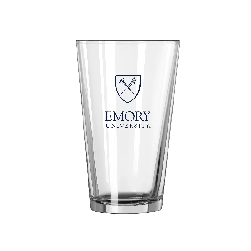 Custom Team Mugs For Volunteer Groups-Emory University 16oz Logo Pint Glass