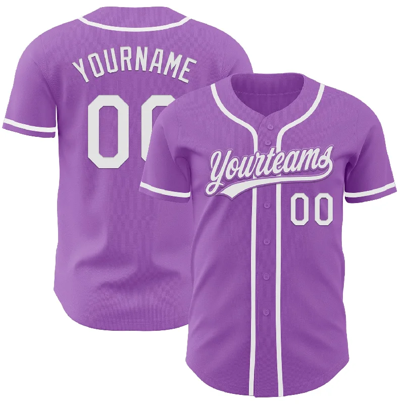 Personalized Baseball Jerseys With Player Info-Custom Medium Purple White Authentic Baseball Jersey