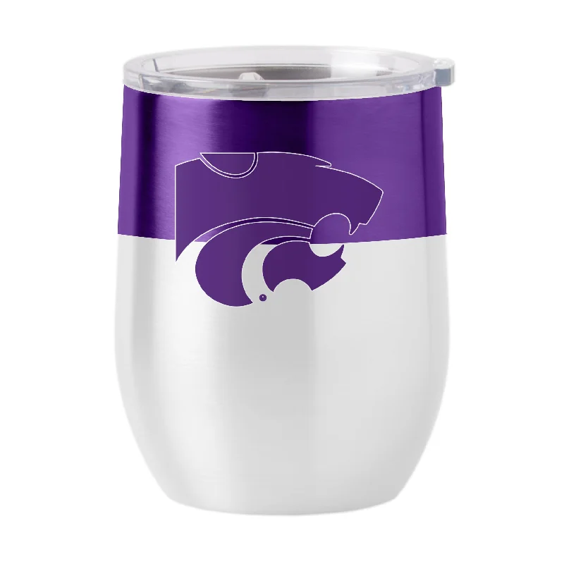 Unique Custom Team Mugs-KS State 16oz Colorblock Stainless Curved Beverage