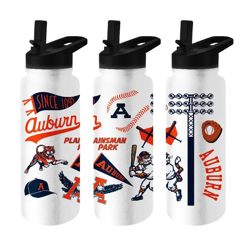 Custom Team Mugs For Weddings-Auburn Vault Baseball 34oz Quencher Bottle