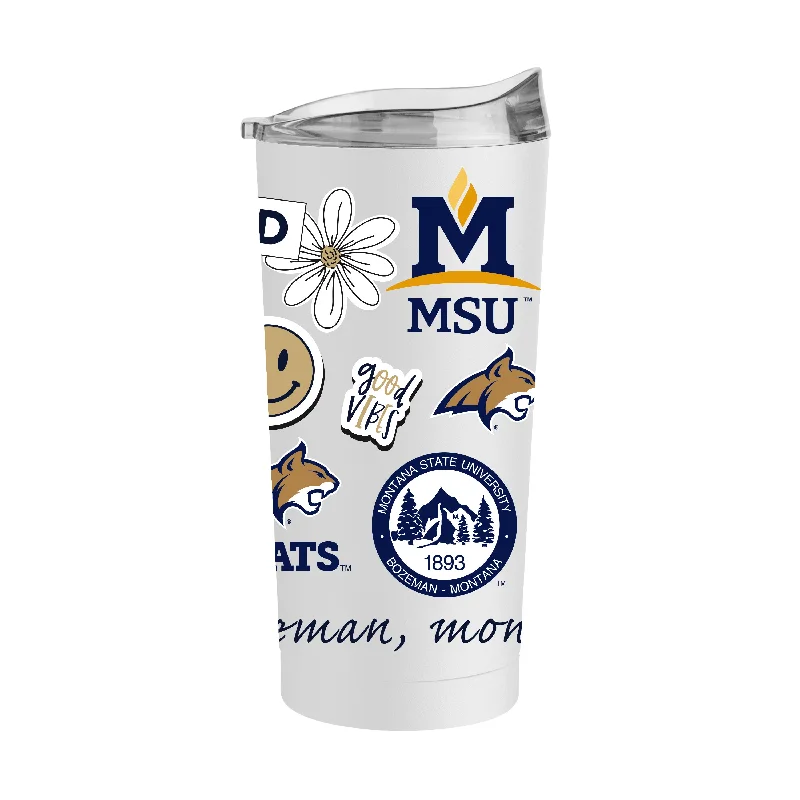 Custom Sports Team Mugs With Custom Colors-Montana State 20oz Native Powder Coat Tumbler