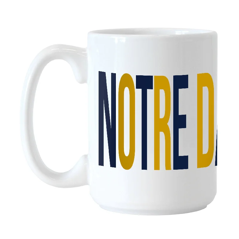 Personalized Team Mugs With Inspirational Quotes-Notre Dame 15oz Overtime Sublimated Mug