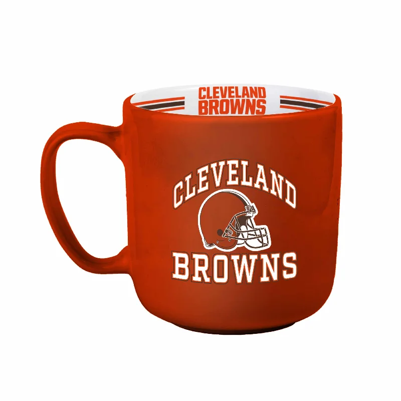 Custom Team Mugs With Exclusive Designs-Cleveland Browns 15oz Stripe Mug