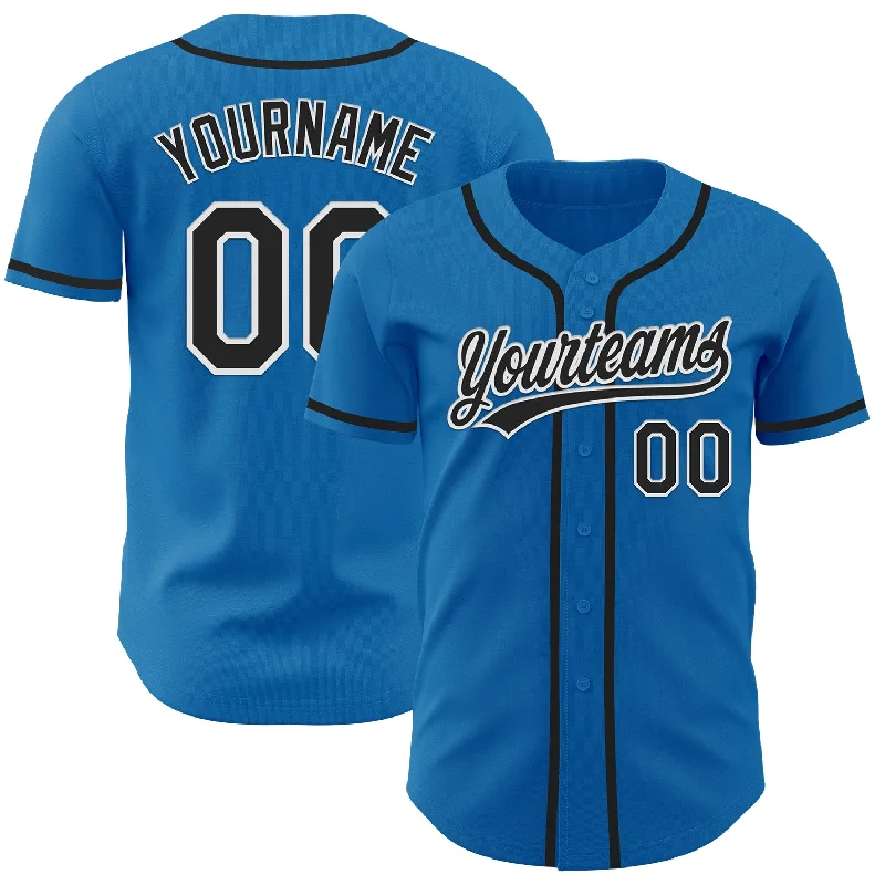 Personalized Baseball Jerseys For Fans & Teams-Custom Blue Black-White Authentic Baseball Jersey