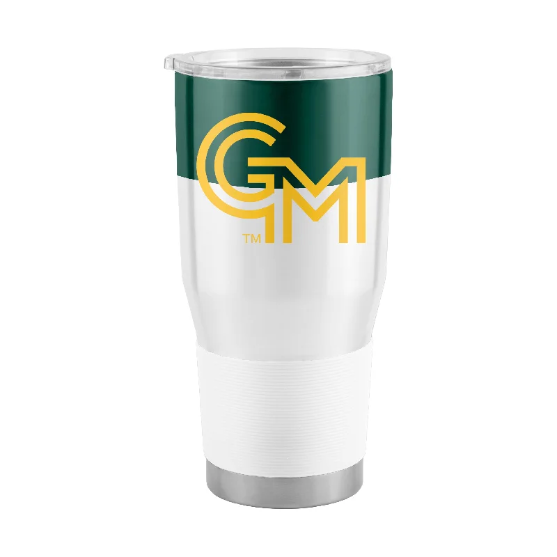 Team Mugs With Personalized Player Numbers-George Mason 30oz Colorblock Stainless Steel Tumbler