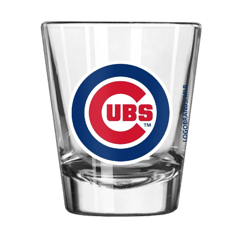 Custom Team Mugs For Volunteer Groups-Chicago Cubs 2oz Shot Glass