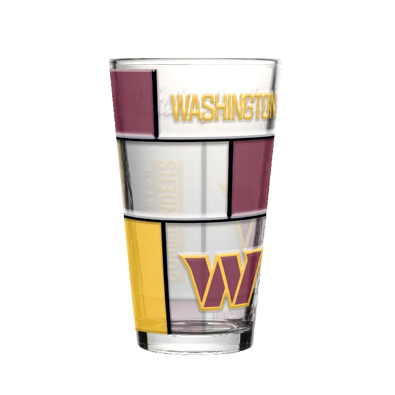 Sports Team Mugs For Tailgates-Washington Commanders 16oz Quilted Stained Pint Glass