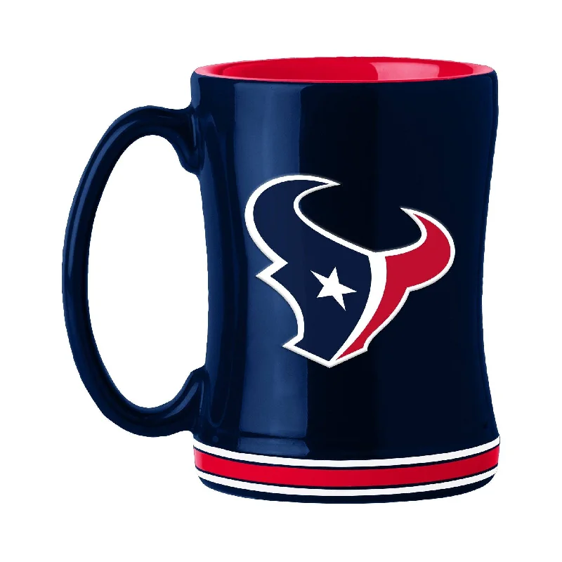 Team Mugs For Football Fans-Houston Texans 14oz Relief Mug