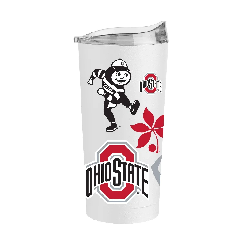 Custom Team Mugs For Schools-Ohio State 20oz Team Logos Powder Coat Tumbler