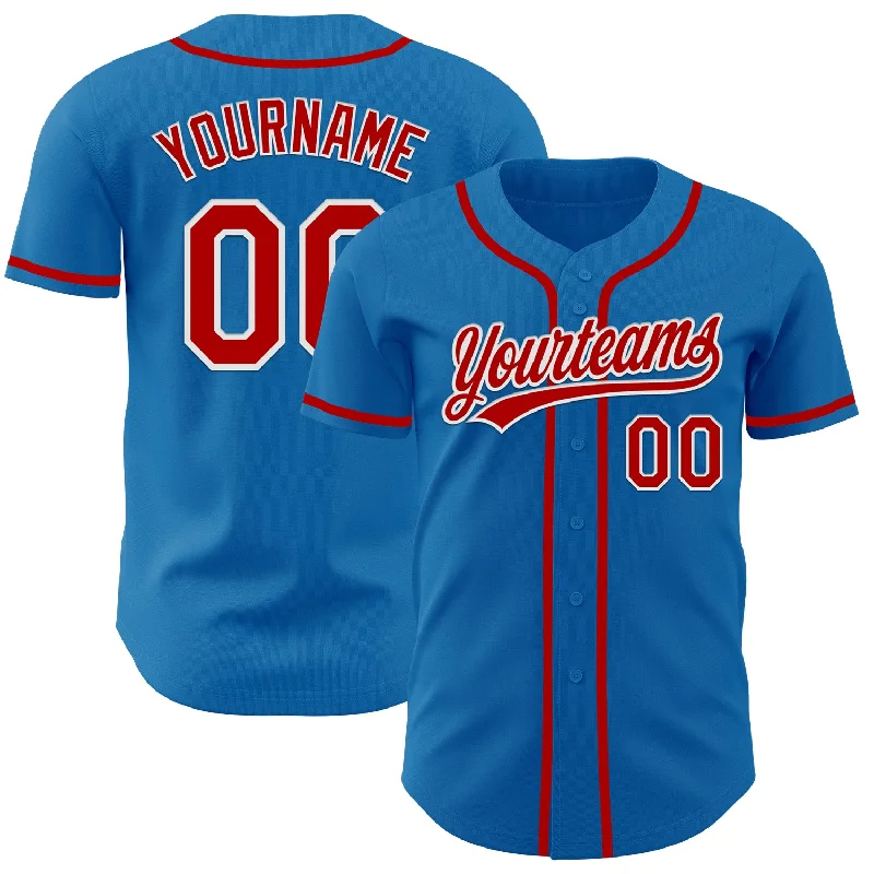 Custom Baseball Jerseys For Special Groups-Custom Blue Red-White Authentic Baseball Jersey