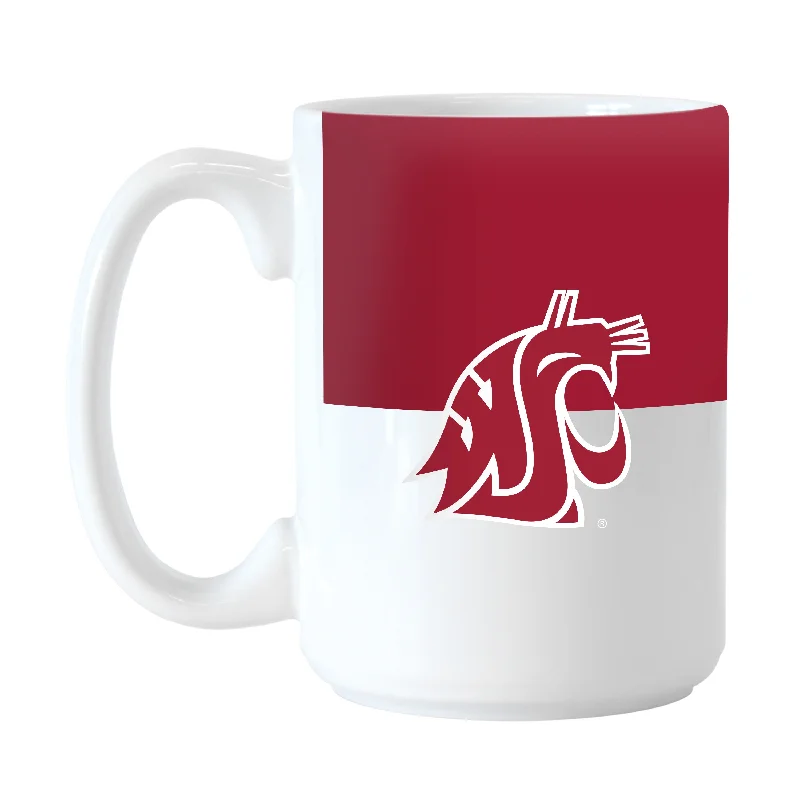 Personalized Team Mugs For Coaches And Players-Washington State 15oz Colorblock Sublimated Mug