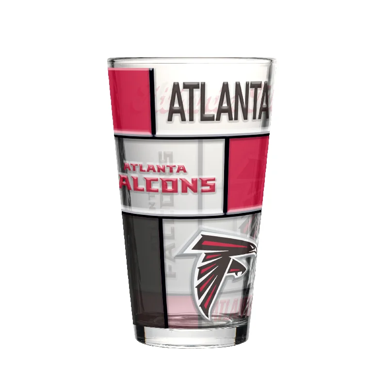 Customized Team Mugs For Holiday Gifts-Atlanta Falcons 16oz Quilted Stained Pint Glass