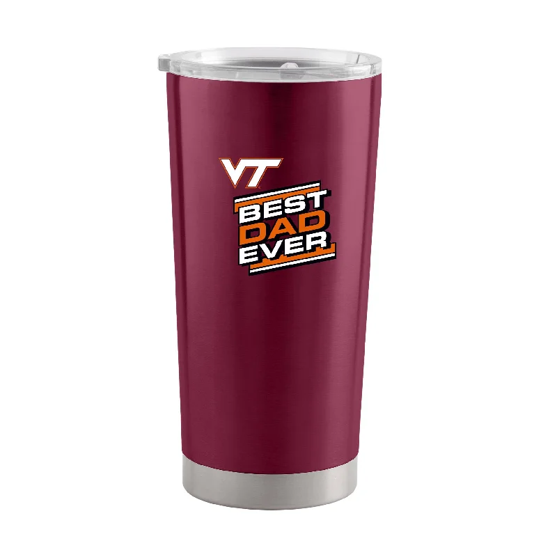 Team Mugs With Team Emblem-Virginia Tech 20oz Best Dad Ever. Stainless Tumbler