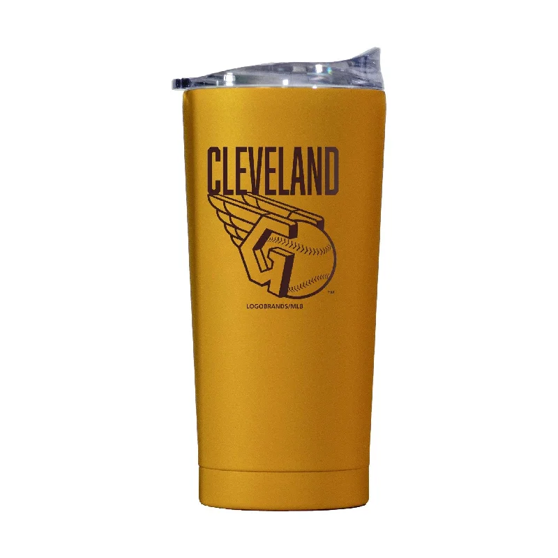 Custom Mug Gifts For Sports Teams-Cleveland Guardians 20oz Huddle Powder Coat Tumbler