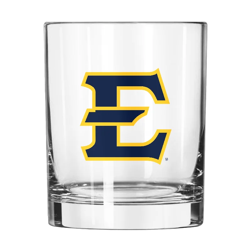 Custom Team Mugs For Birthdays-East TN State 14oz Gameday Rocks Glass