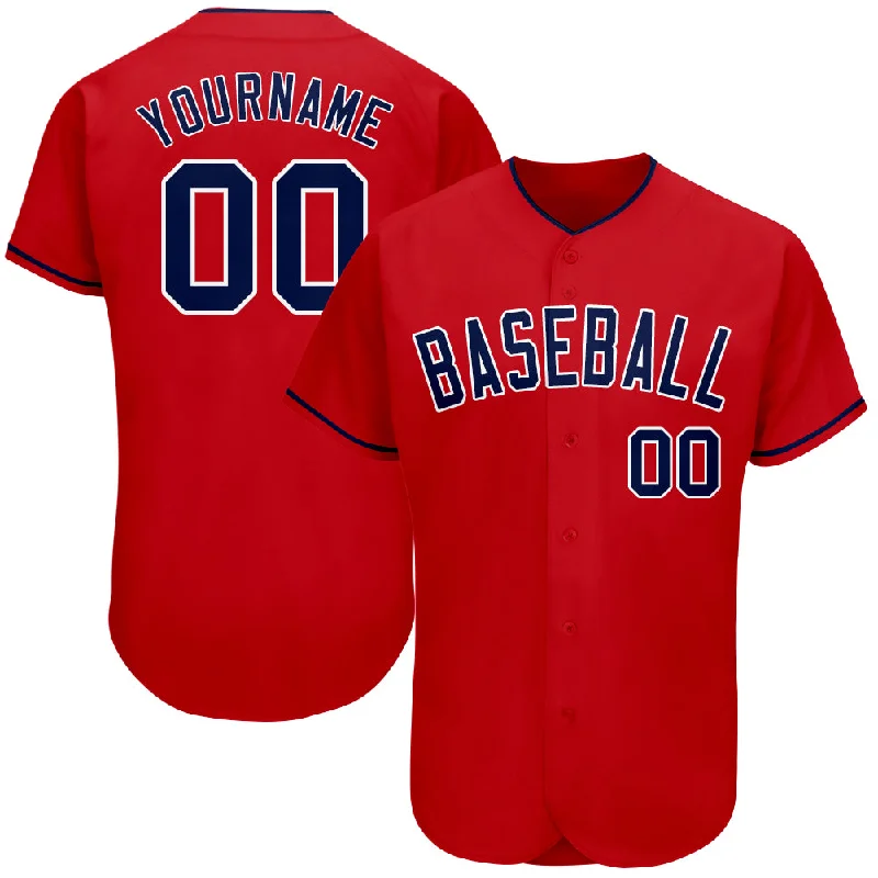 Baseball Jerseys For Sports Fans-Custom Red Navy-White Authentic Baseball Jersey