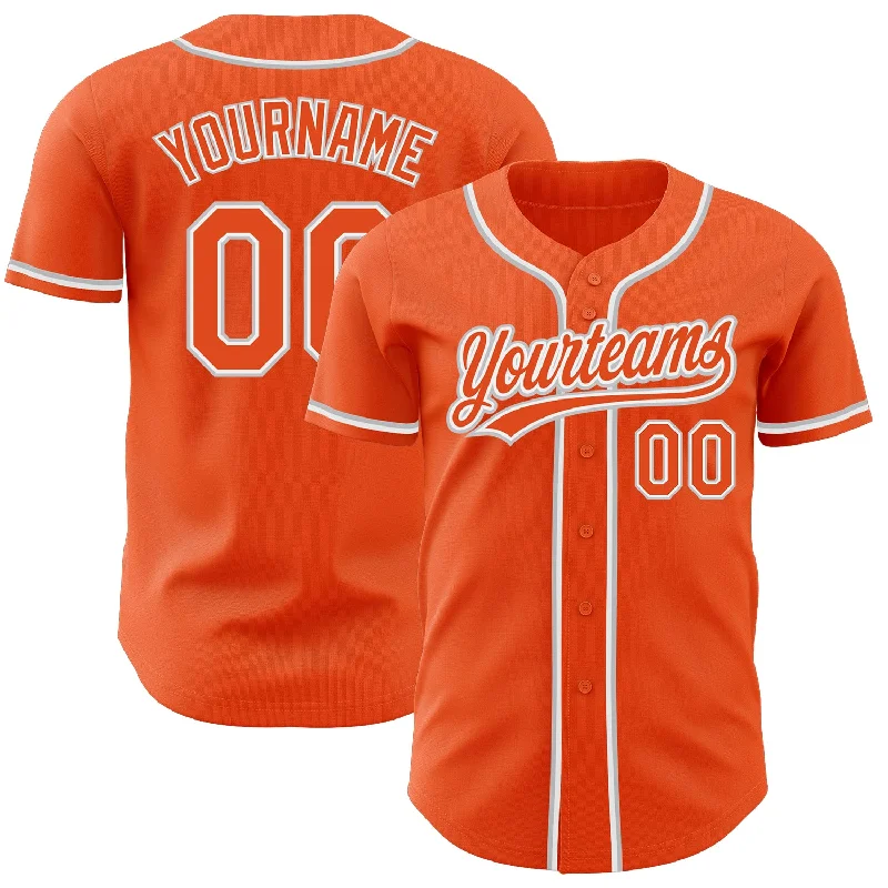 Custom Baseball Jerseys For Family Outings-Custom Orange Orange-Gray Authentic Baseball Jersey