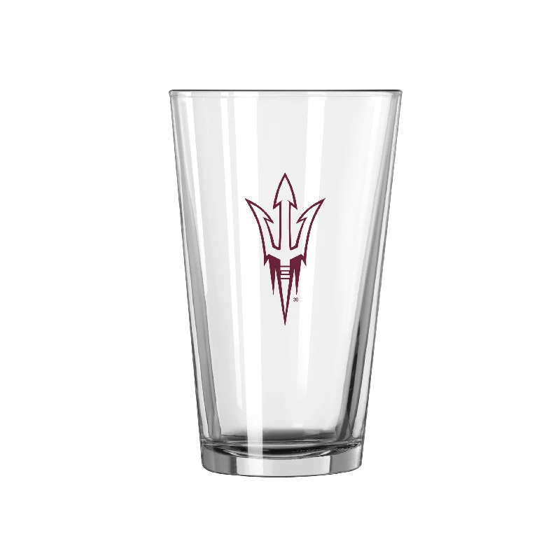 Custom Team Mugs With Graphics-AZ State ASU Wordmark 16oz Gameday Pint Glass