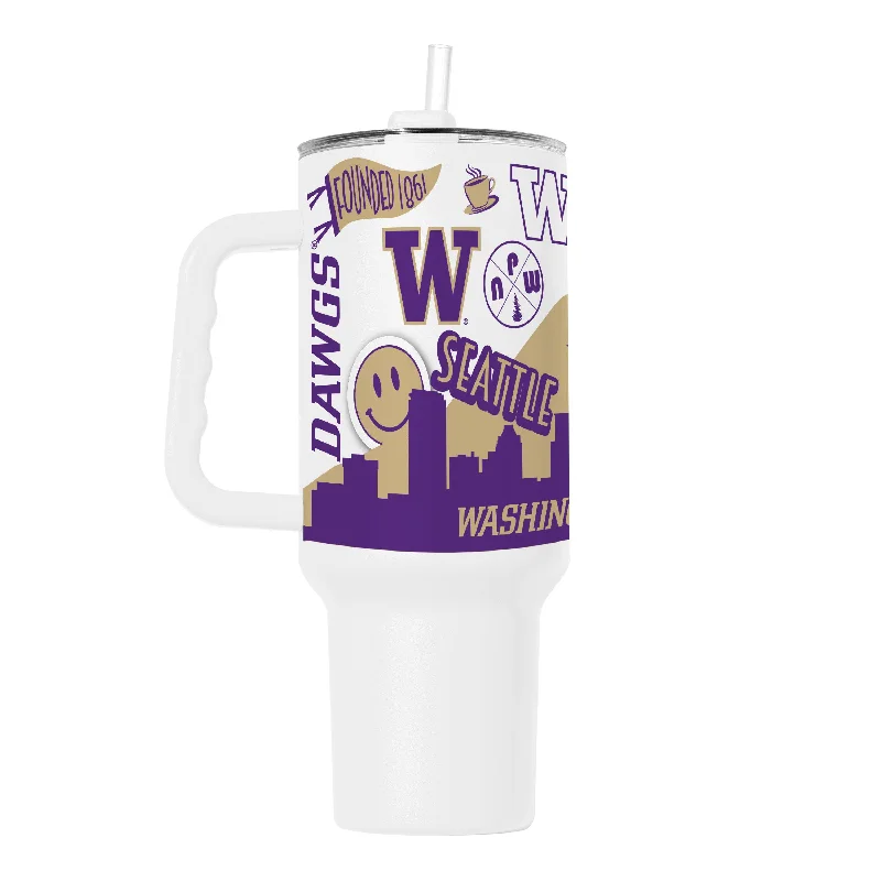 Premium Team Mugs-Washington 40oz Native Powder Coat Tumbler